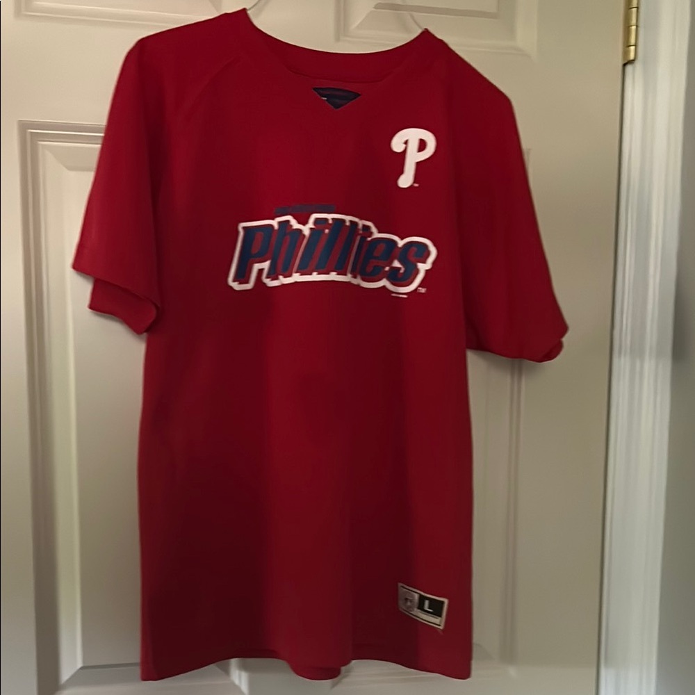 Red MLB T-Shirt with Logo Patch